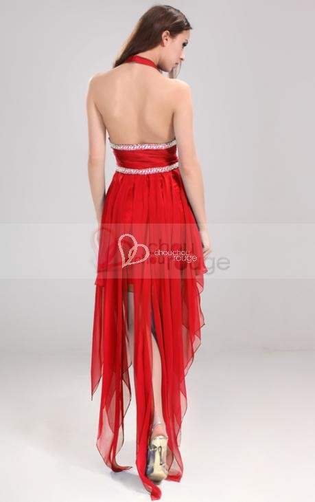 Gorgeous A-Line/Princess V-Neck Backless Asymmetrical Chiffon Homecoming Dresses With Ruffle Beading 